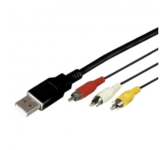 Шнур USB (A)шт. - 3шт.RCA 1,8м#2041562