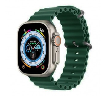 Силиконовый ремешок для часов Apple Watch 42/44/45/49 mm темно-зеленый#1839811