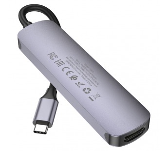 Type-C Hub Хаб 6 в 1 Hoco HB28 USB 2.0, 1 USB 3.0, Type-C, SD, Micro SD, HDMI#1840548