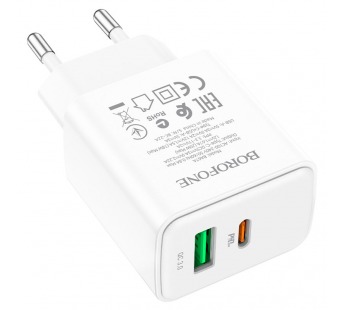 СЗУ USB/Type-C Borofone BA67A (20W, QC3.0, PD) Белый#1840771