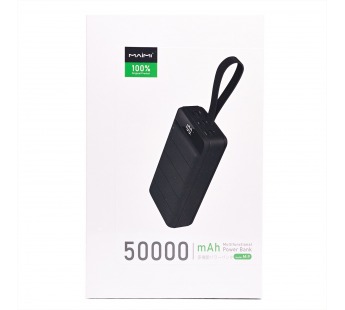 Портативный аккумулятор 50000mAh 3гн.USB, Type-C 5V, 2.1А, чёрный "Maimi" Mi9#1842984
