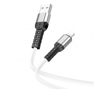 USB кабель шт.USB (A) - шт.Lightning 1,0м, 2,4A силиконовый, белый BX64 "Borofone"#1842217