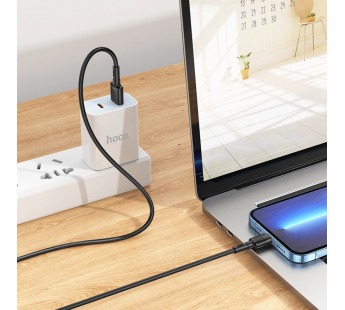 Кабель USB - Apple Lightning Hoco X83, 1,0м, 2,4A силиконовый, черный#2032709