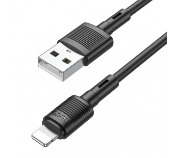 Кабель USB - Apple Lightning Hoco X83, 1,0м, 2,4A силиконовый, черный#1842122