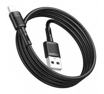 Кабель USB - Apple Lightning Hoco X83, 1,0м, 2,4A силиконовый, черный#1842123