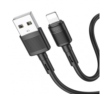 Кабель USB - Apple Lightning Hoco X83, 1,0м, 2,4A силиконовый, черный#1842121