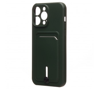 Чехол-накладка - SC304 с картхолдером для "Apple iPhone 14 Pro Max" (dark green) (214580)#1857473