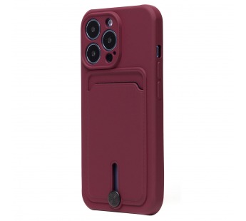 Чехол-накладка - SC304 с картхолдером для "Apple iPhone 14 Pro" (bordo) (214584)#2139720