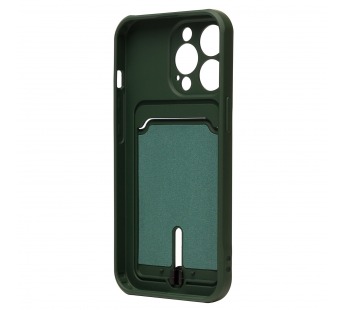 Чехол-накладка - SC304 с картхолдером для "Apple iPhone 14 Pro" (dark green) (214585)#2099176