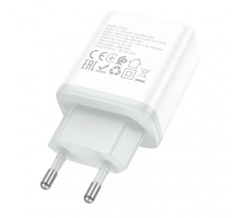 Адаптер Сетевой Hoco C105A PD QC3.0 USB/Type-C 20W (white) (214016)#1875316