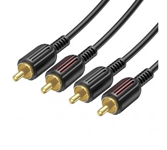 Кабель 2RCA на 2RCA BOROFONE BL13  (черный) 1.5м#1842293