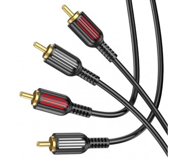 Кабель 2RCA на 2RCA BOROFONE BL13  (черный) 1.5м#1842295