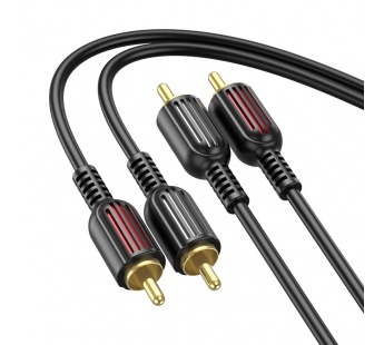 Кабель 2RCA на 2RCA BOROFONE BL13  (черный) 1.5м#1842298