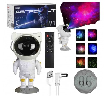 Ночник-проектор Космонавт "Звездное небо" белый#2126999