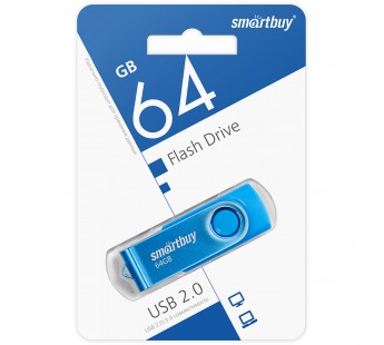 Флеш-накопитель USB 64GB Smart Buy Twist синий#1846037