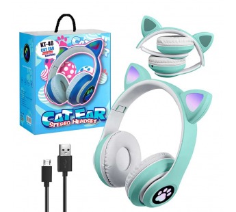 Полноразмерные Bluetooth наушники  Cat Ear KT-46 (зеленый)#1845850