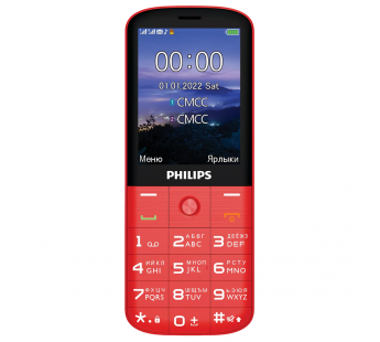 Мобильный телефон Philips E227 Red (2,8"/0,3МП/1700mAh)#2046059