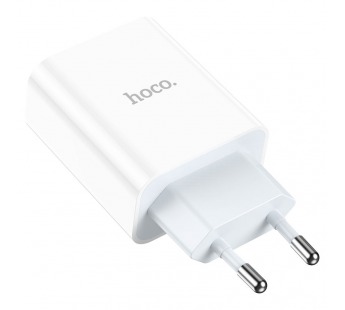 Адаптер Сетевой с кабелем Hoco C97A PD QC3.0 USB/Type-C 3A/18W (Type-C/Lightning) (white) (207577)#1935442