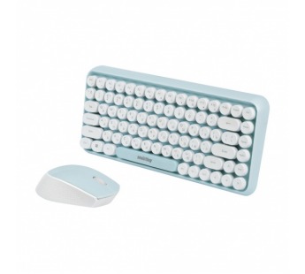 Комплект беспроводной клавиатура+мышь Smartbuy 626376AG мультимедийный с круглыми клав. мятно-белая#1847076