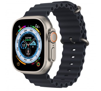 Ремешок - ApW26 Ocean Band Apple Watch 42/44/45/49 mm силикон (black) (214247)#1848260
