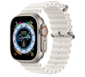 Ремешок - ApW26 Ocean Band для "Apple Watch 42/44/45/49 mm" силикон (white) (214246)#1848257