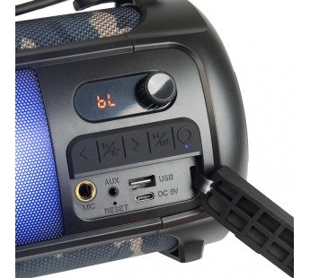 Портативная акустика Nakatomi FS-30 MILITARY 1.0, 18W RMS,  Bluetooth, FM+USB reader, LED#1852420