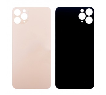 Задняя крышка для iPhone 11 Pro Max (A2218) Золото (стекло, широкий вырез под камеру, логотип)#1854206