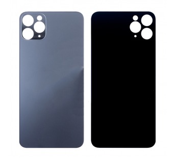 Задняя крышка для iPhone 11 Pro Max (A2218) Серый (стекло, широкий вырез под камеру, логотип)#1854207