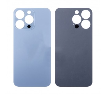 Задняя крышка для iPhone 13 Pro Голубой (стекло, широкий вырез под камеру, логотип)#1854209
