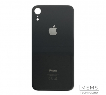 Задняя крышка для iPhone Xr (A2105) Черный (стекло, широкий вырез под камеру, логотип)#2150734