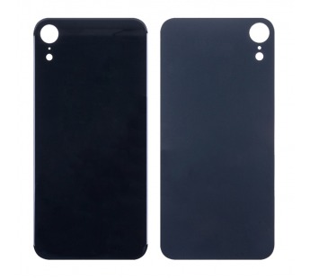 Задняя крышка для iPhone Xr (A2105) Черный (стекло, широкий вырез под камеру, логотип)#1854258