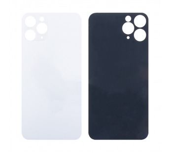 Задняя крышка для iPhone 11 Pro Белый (стекло, широкий вырез под камеру, логотип)#1890502