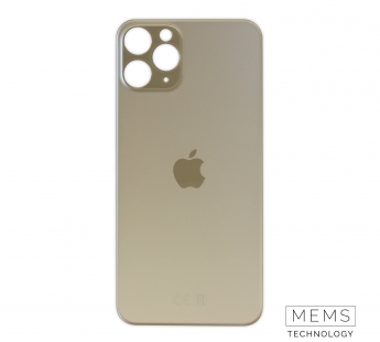 Задняя крышка для iPhone 11 Pro (A2215) Золото (стекло, широкий вырез под камеру, логотип)#2150708