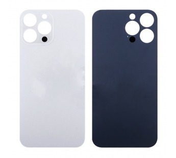 Задняя крышка для iPhone 13 Pro Max Белый (стекло, широкий вырез под камеру, логотип)#1873838