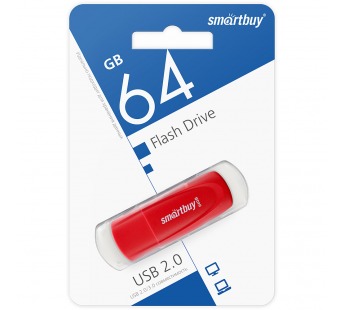 Флеш-накопитель USB 64GB Smart Buy Scout красный#1853139