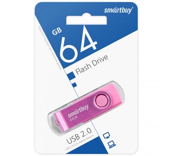 Флеш-накопитель USB 64GB Smart Buy Twist розовый#1853138