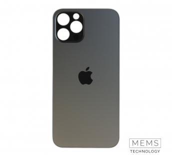 Задняя крышка для iPhone 12 Pro Max (A2411) Серый (стекло, широкий вырез под камеру, логотип)#2150747
