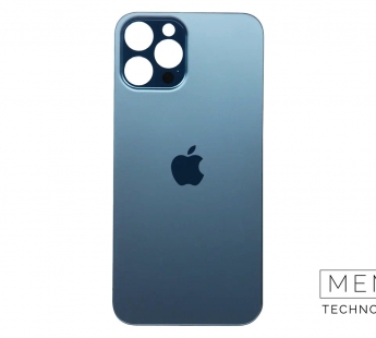 Задняя крышка для iPhone 12 Pro Max (A2411) Синий (стекло, широкий вырез под камеру, логотип)#2150749