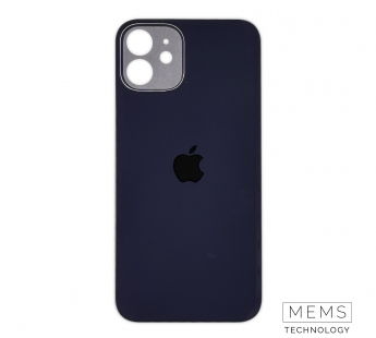 Задняя крышка для iPhone 12 (A2403) Черный (стекло, широкий вырез под камеру, логотип)#2150716