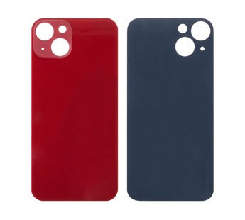Задняя крышка для iPhone 13 Красный (стекло, широкий вырез под камеру, логотип)#1870037