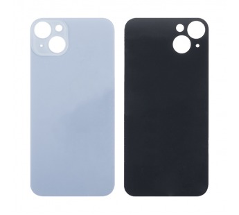 Задняя крышка для iPhone 14 Plus Синий (стекло, широкий вырез под камеру, логотип)#1870041