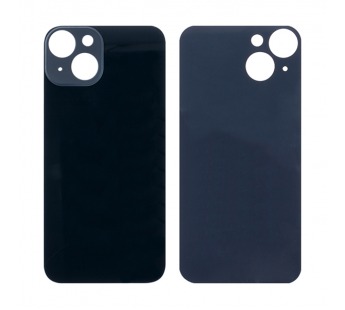 Задняя крышка для iPhone 14 Черный (стекло, широкий вырез под камеру, логотип)#1870043