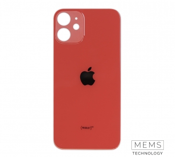 Задняя крышка для iPhone 12 mini (A2399) Красный (стекло, широкий вырез под камеру, логотип)#2150720