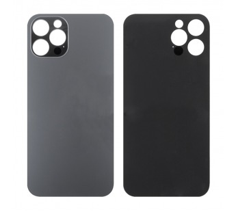 Задняя крышка для iPhone 12 Pro Серый (стекло, широкий вырез под камеру, логотип)#1870485