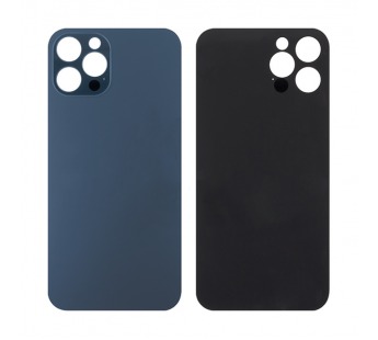 Задняя крышка для iPhone 12 Pro Синий (стекло, широкий вырез под камеру, логотип)#1870595