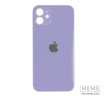 Задняя крышка для iPhone 12 (A2403) Фиолетовый (стекло, широкий вырез под камеру, логотип)#2150778