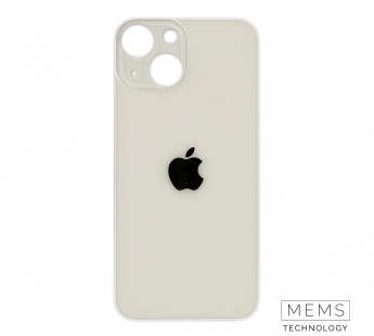Задняя крышка для iPhone 13 mini Белый (стекло, широкий вырез под камеру, логотип)#2150728