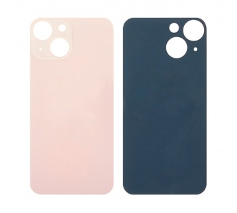 Задняя крышка для iPhone 13 mini Розовый (стекло, широкий вырез под камеру, логотип)#1870598