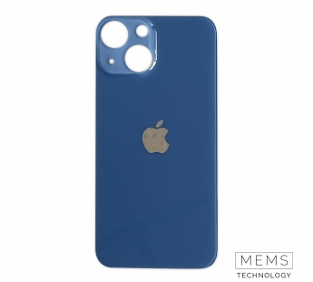 Задняя крышка для iPhone 13 mini Синий (стекло, широкий вырез под камеру, логотип)#2150727