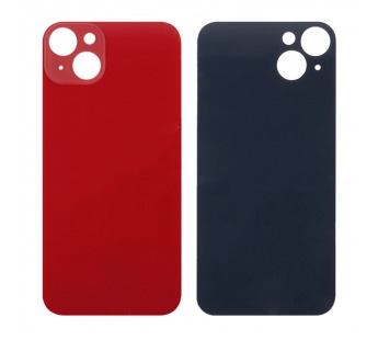 Задняя крышка для iPhone 14 Plus Красный (стекло, широкий вырез под камеру, логотип)#1870837